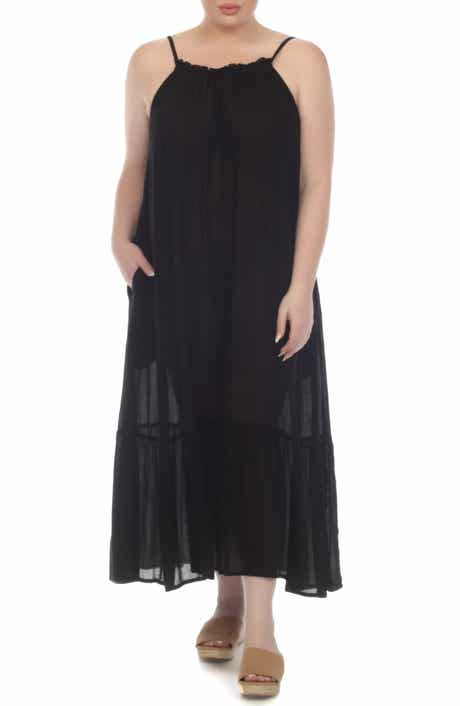 BOHO ME Deep Back Ruffle Hem Dress