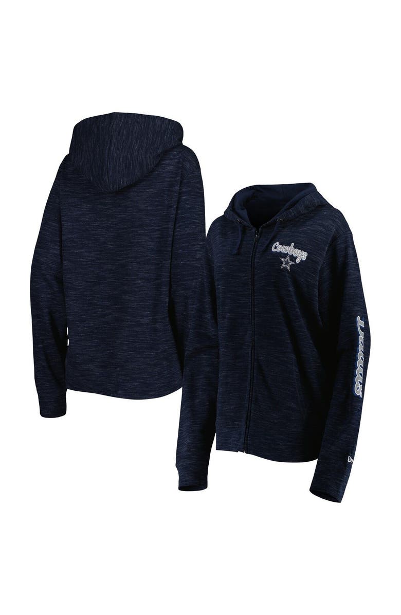 New Era Women's New Era Navy Dallas Cowboys Reverse Full-Zip Hoodie, Main, color, Navy