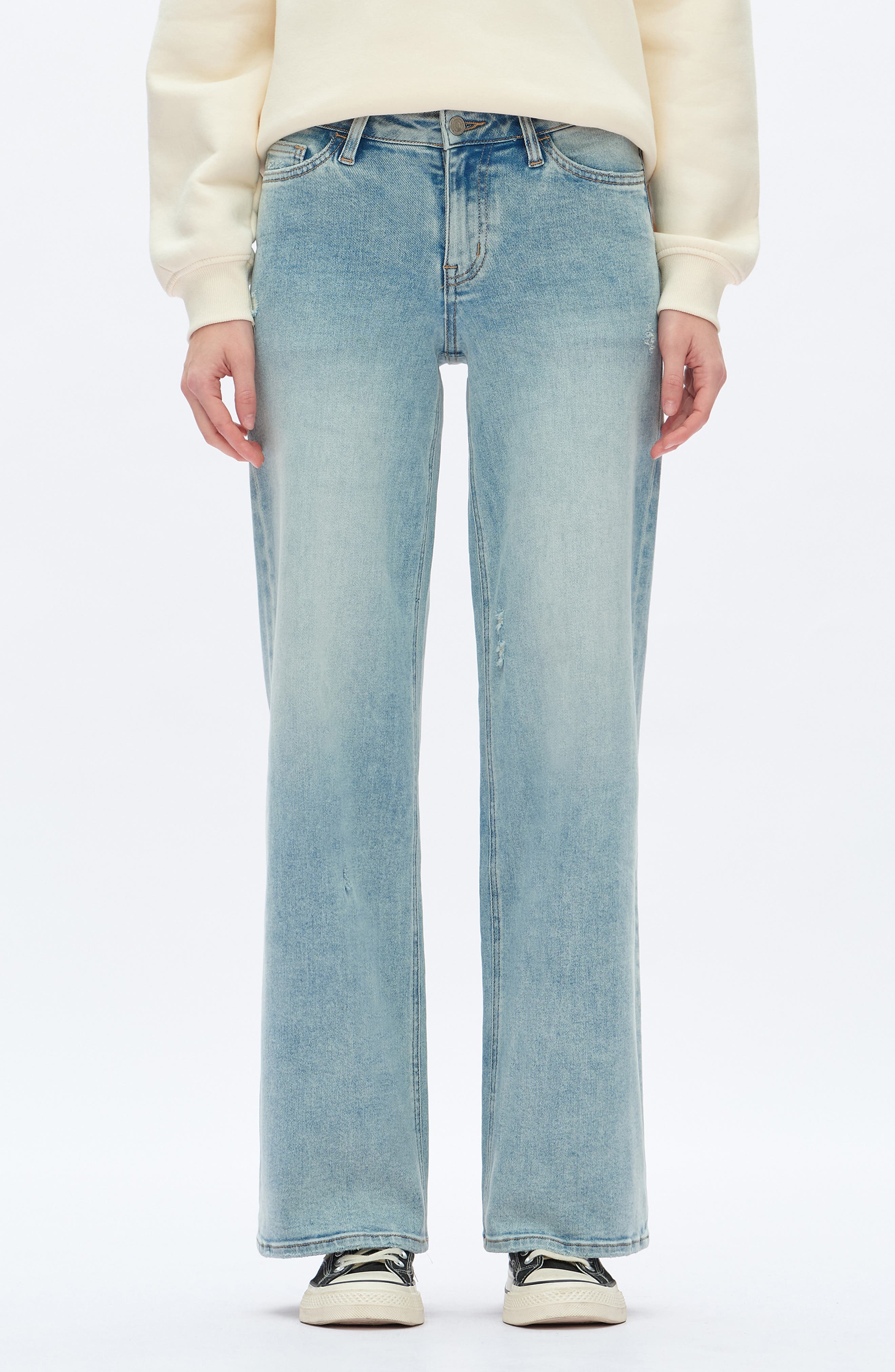Mid Rise Wide Leg Jeans