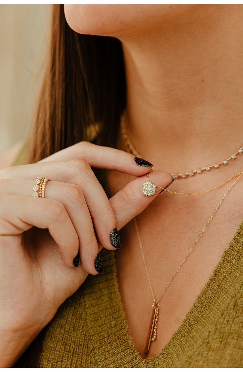 Dana Rebecca Designs 'Lauren Joy' Diamond Disc Pendant Necklace, Alternate, color,