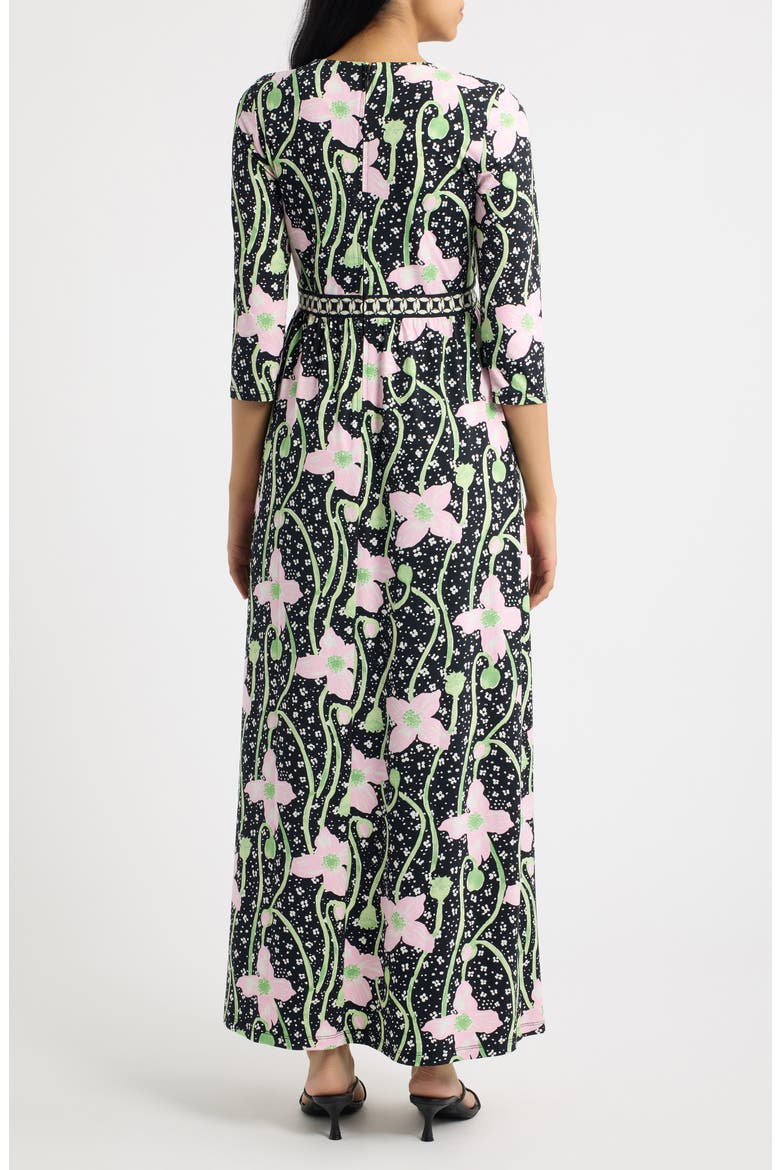 Harlynn Floral Print Maxi Dress, Alternate, color, ONYX BLUSHING BLOOMS