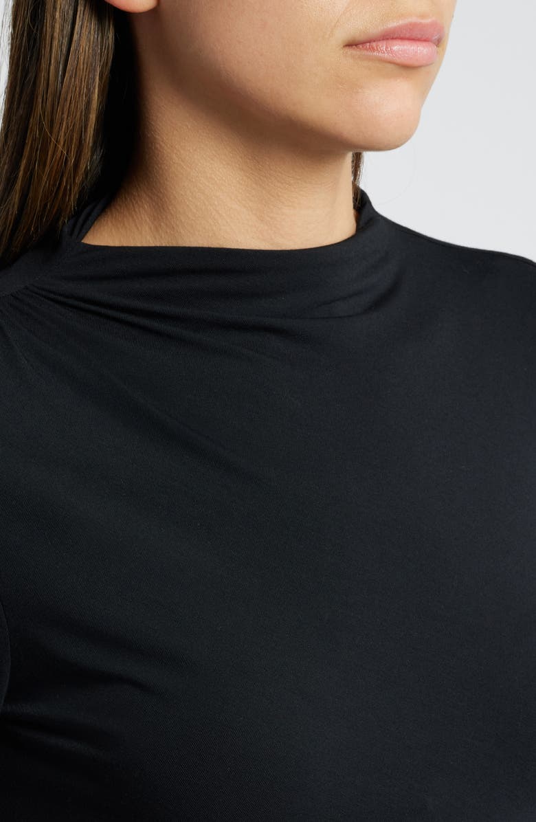 Rails Joelle Ruched Funnel Neck Top, Alternate, color, Black Onyx