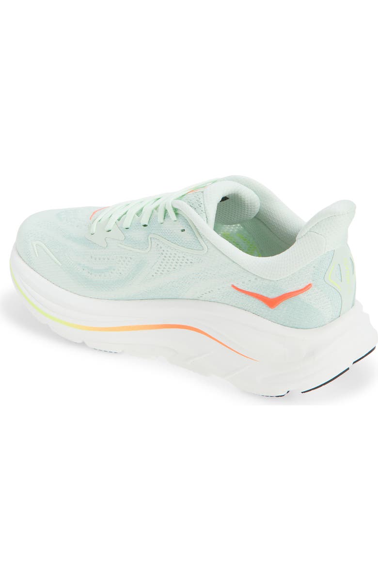 HOKA Clifton 10 Running Shoe, Alternate, color, Sea Glass/ Neon Flame