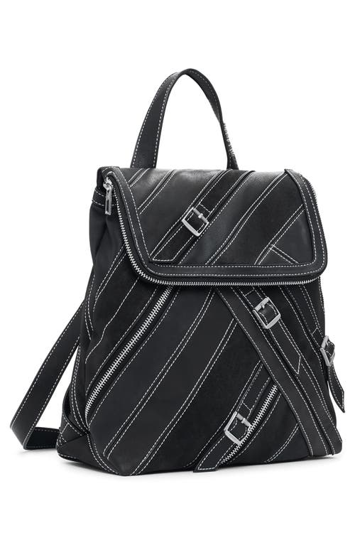Desigual Belted Zip Faux Leather Backpack In Black