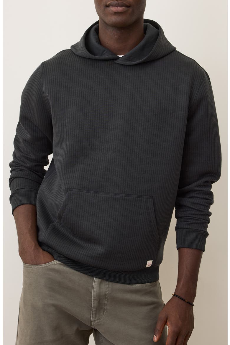 Corbet Vertical Quilted Pullover Hoodie, Main, color, JET BLACK