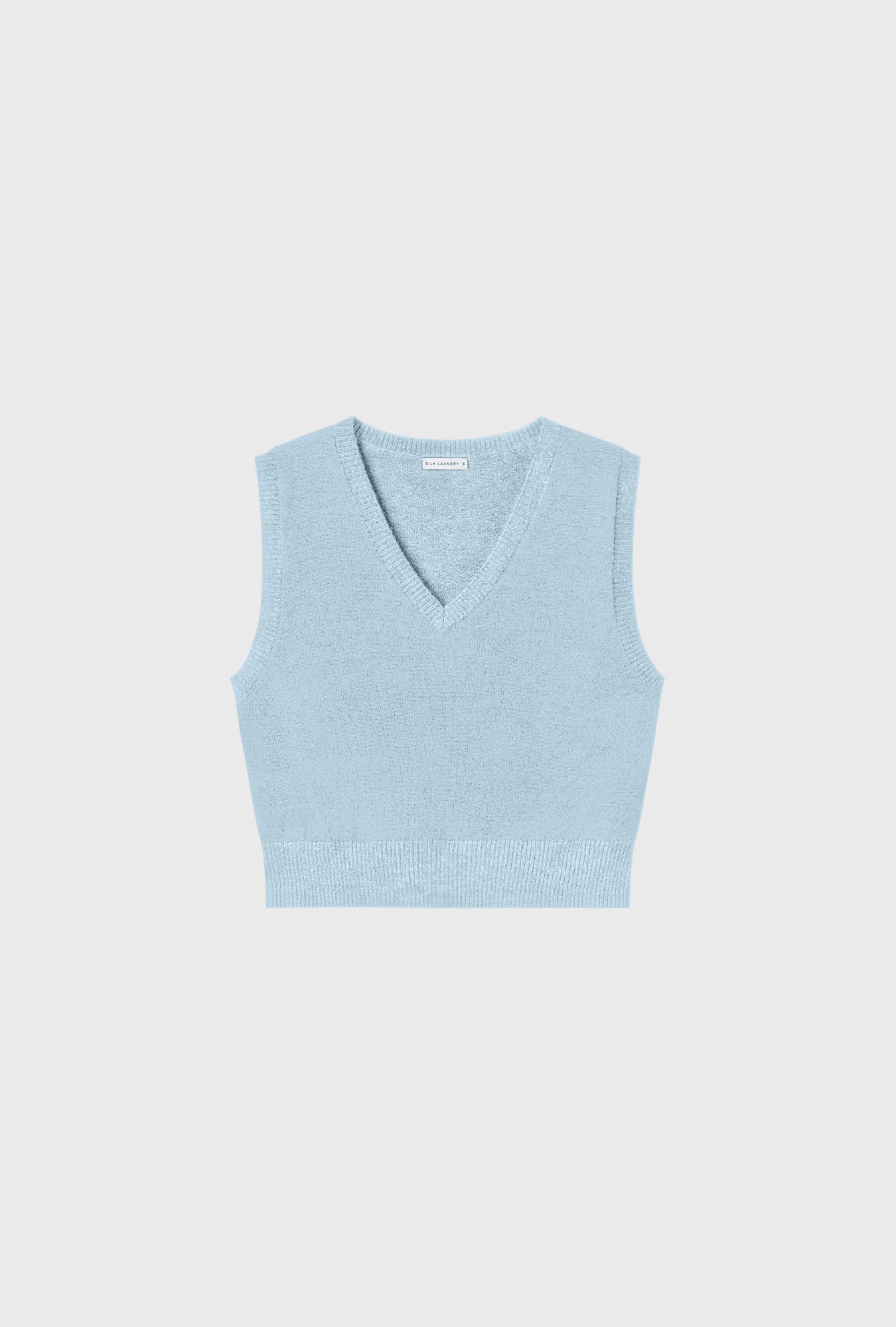 Silk Laundry Wool V-neck Sweater Vest In Blue