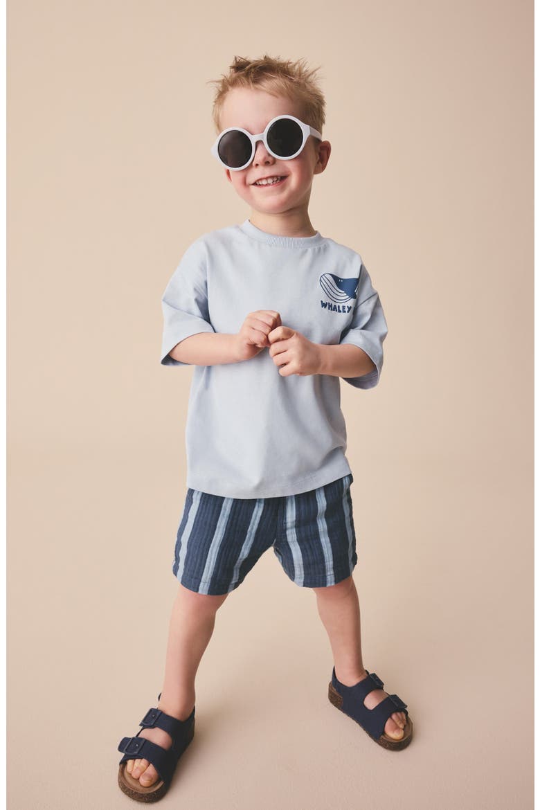 Kids' Stripe Pull-On Shorts, Alternate, color, BLUE