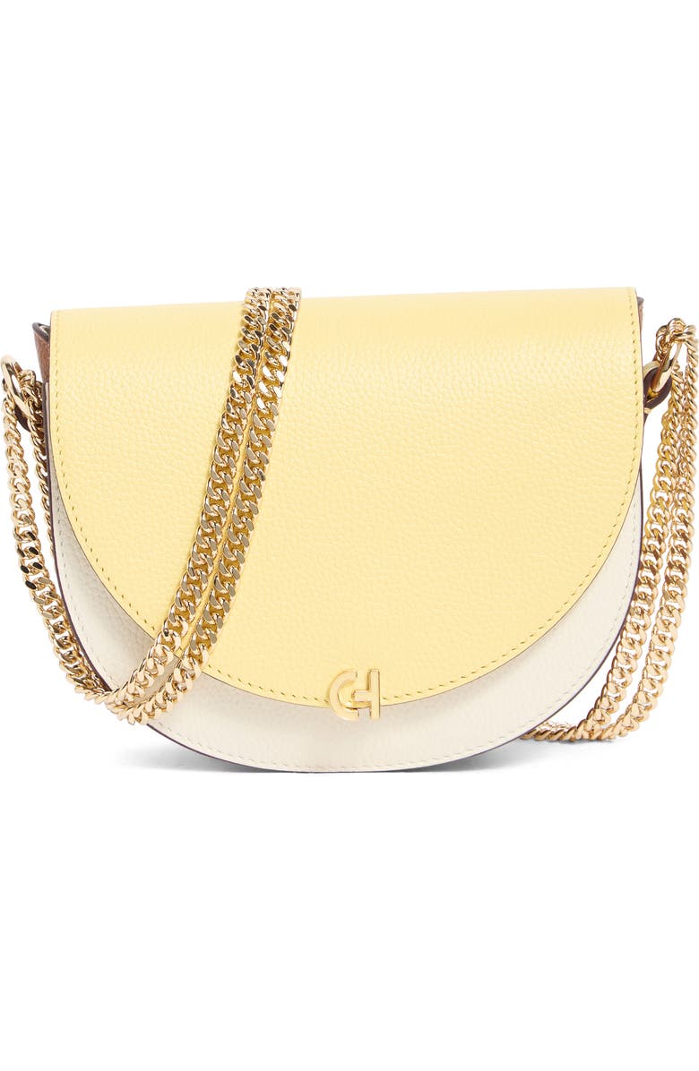 Cole Haan Evie Chain Leather Saddle Bag, Main, color,