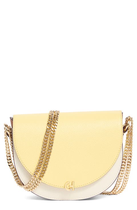 Evie Chain Leather Saddle Bag