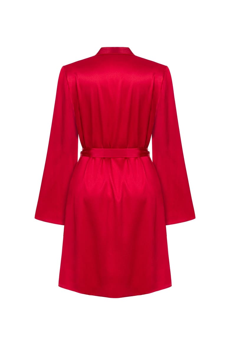 Anya Silk Robe - Luxurious Silk Wrap Robe, Alternate, color, Red