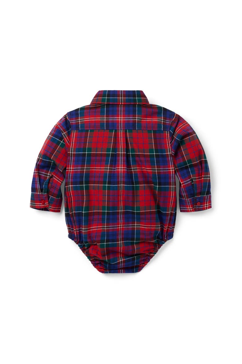 Baby Tartan Flannel Bodysuit, Alternate, color, Red