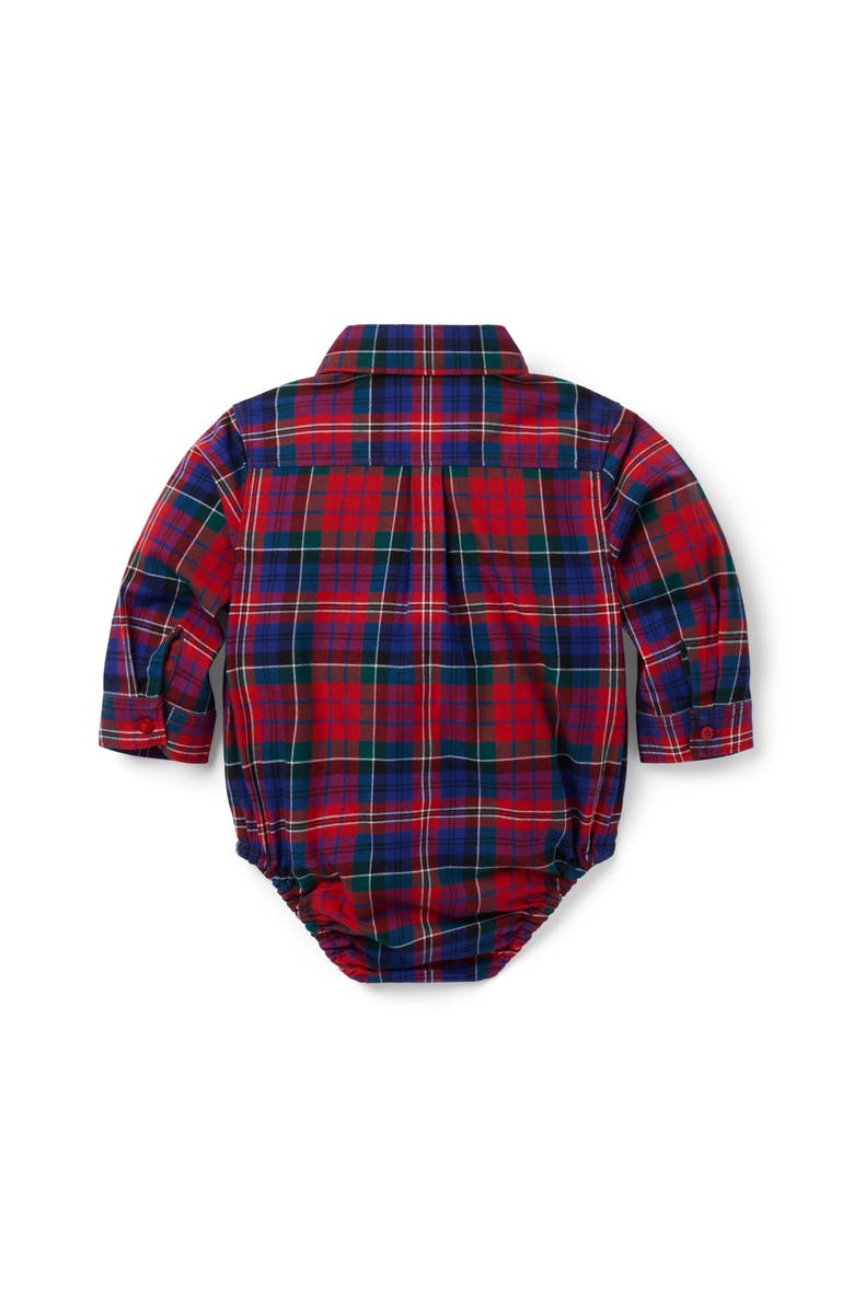 Janie and Jack Baby Tartan Flannel Bodysuit, Alternate, color, Red