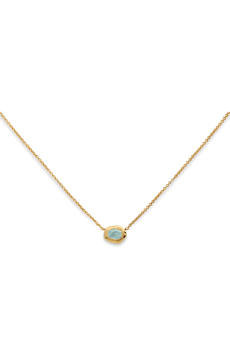 Monica Vinader Small Odyssey Pendant Necklace, Main, color, 18Ct Gold Vermeil / Aquamarine