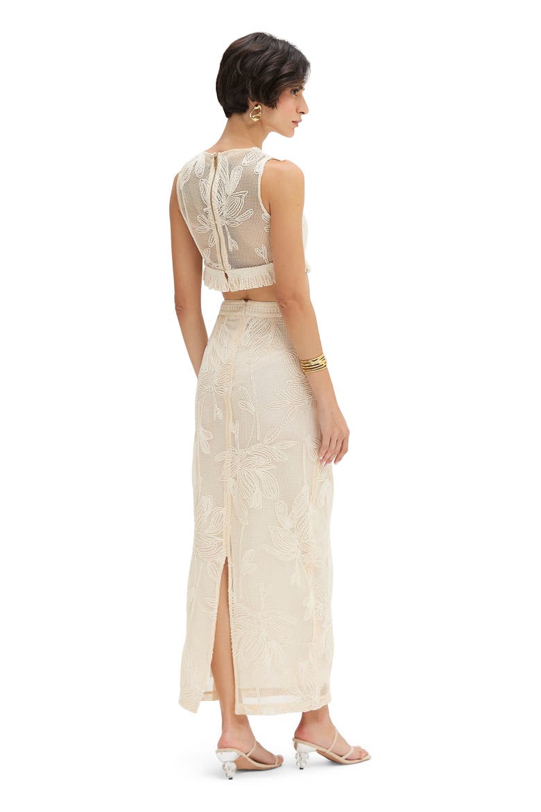 Joy Lace Midi Skirt, Alternate, color, OFF WHITE