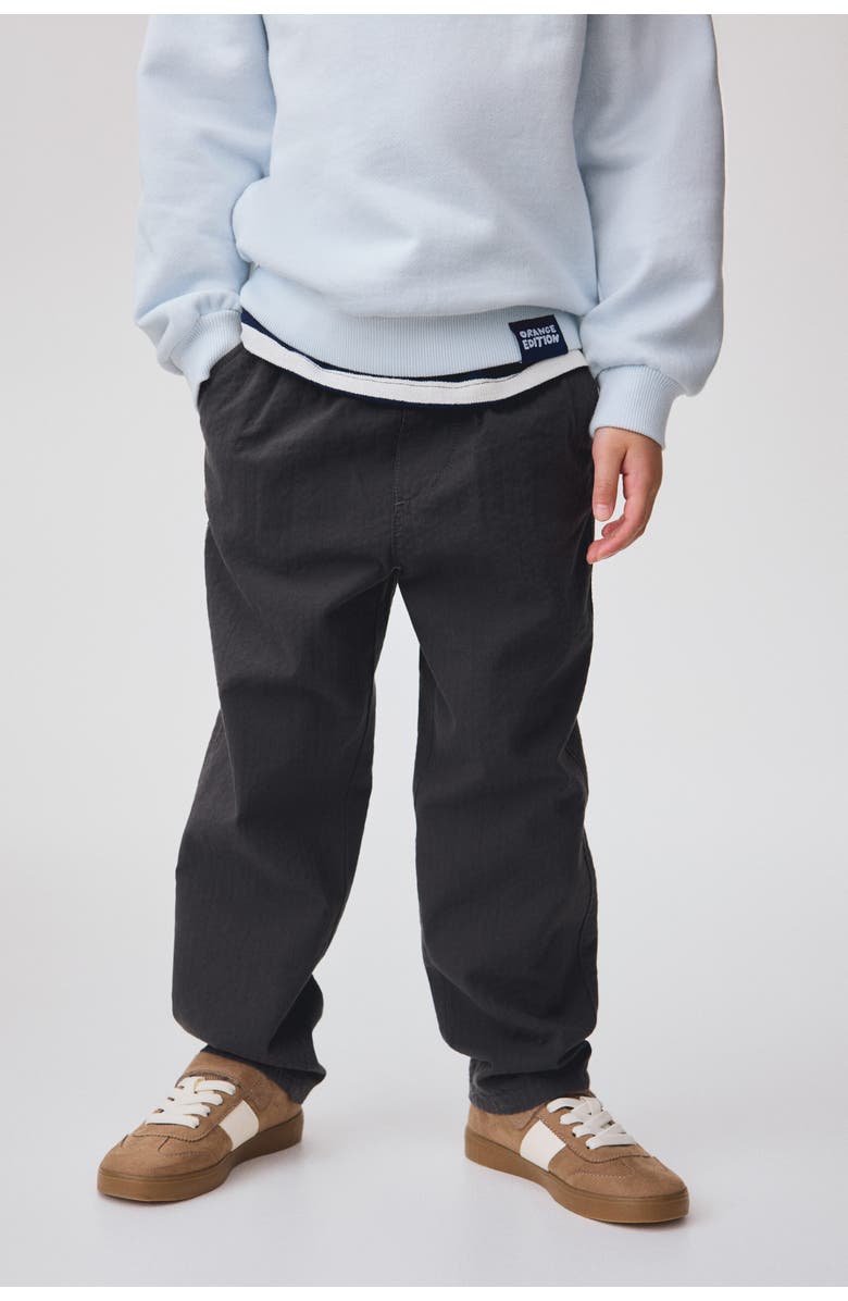 H&M Cotton Seersucker Trousers, Alternate, color, Dark Gray