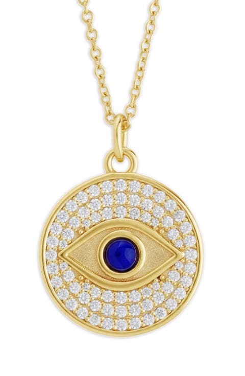 Pavé Evil Eye Pendant Necklace