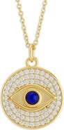 Sterling Forever Pavé Evil Eye Pendant Necklace