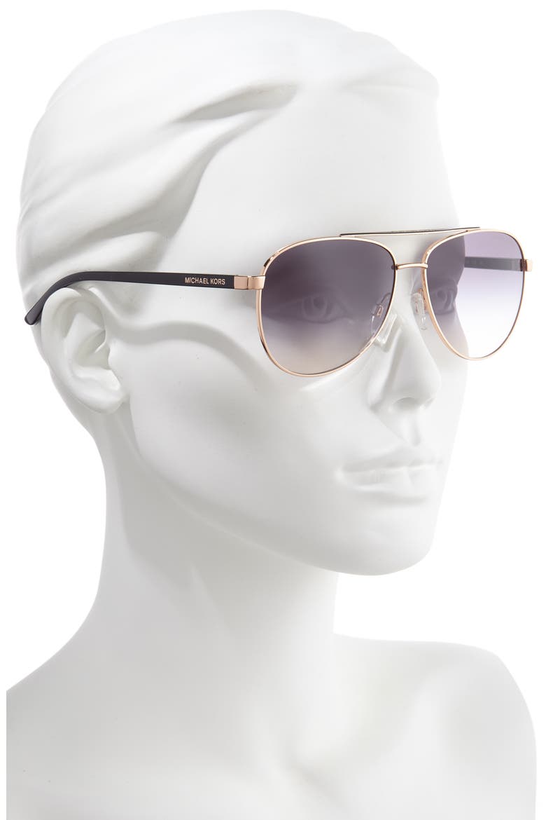 59mm Aviator Sunglasses, Alternate, color, ROSE GOLD/ VIOLET GRADIENT