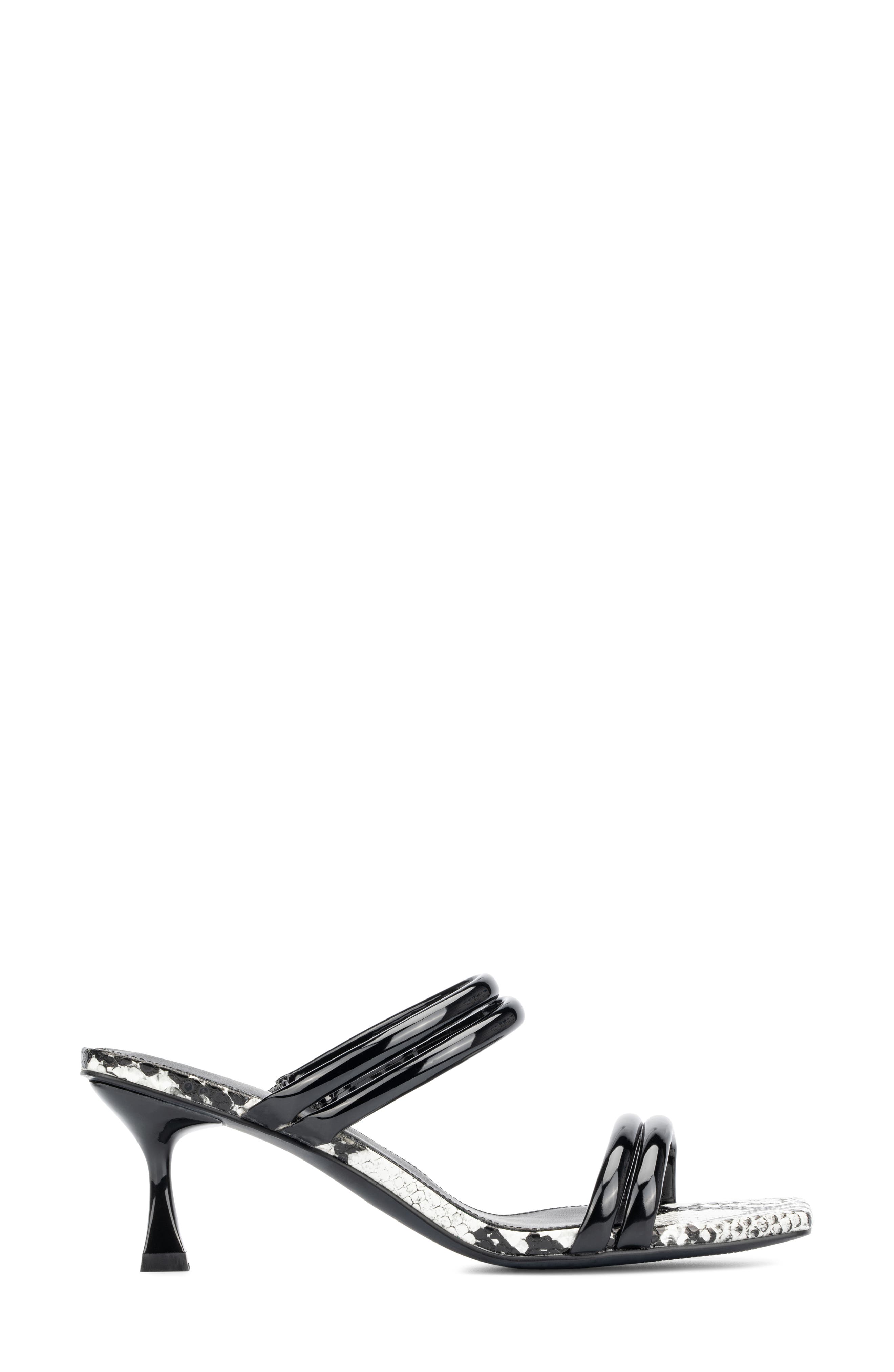 Fashion to Figure Lanna Snake Embossed Heeled Sandal - Wide Width, Alternate, color, 