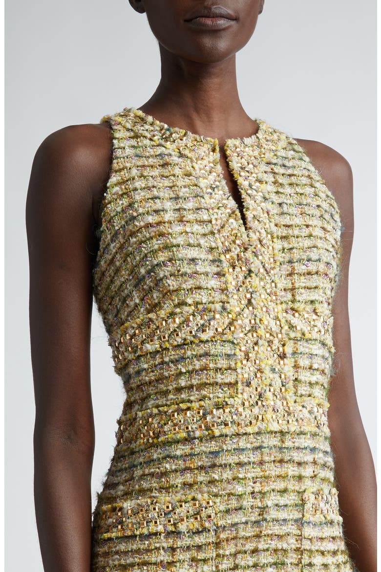 metallic tweed sheath dress St. John Lena Metallic Tweed Sheath Dress In Periwinkle/ Rose Lurex Multi - 64% Off
