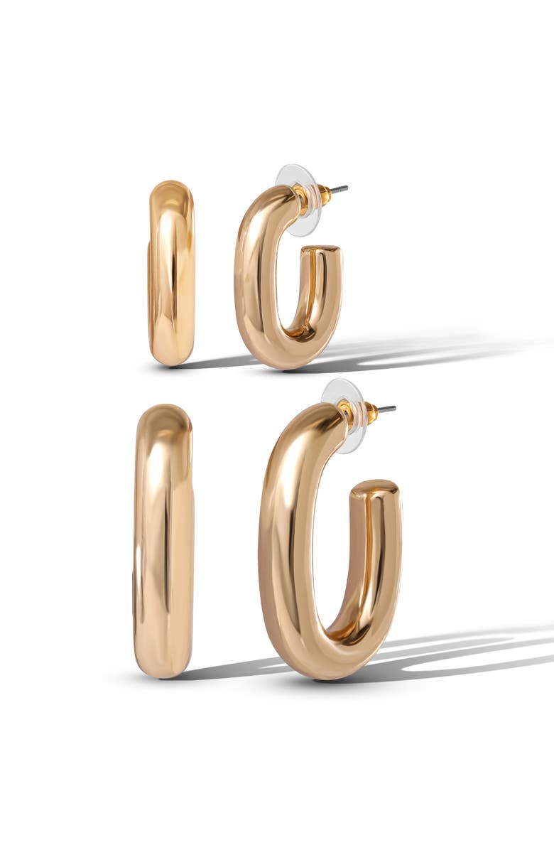 Jessica Simpson Gold-Tone Hoop Earring Set, Alternate, color,