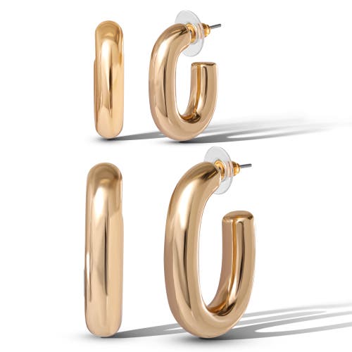 Jessica Simpson Gold-tone Hoop Earring Set In Gold