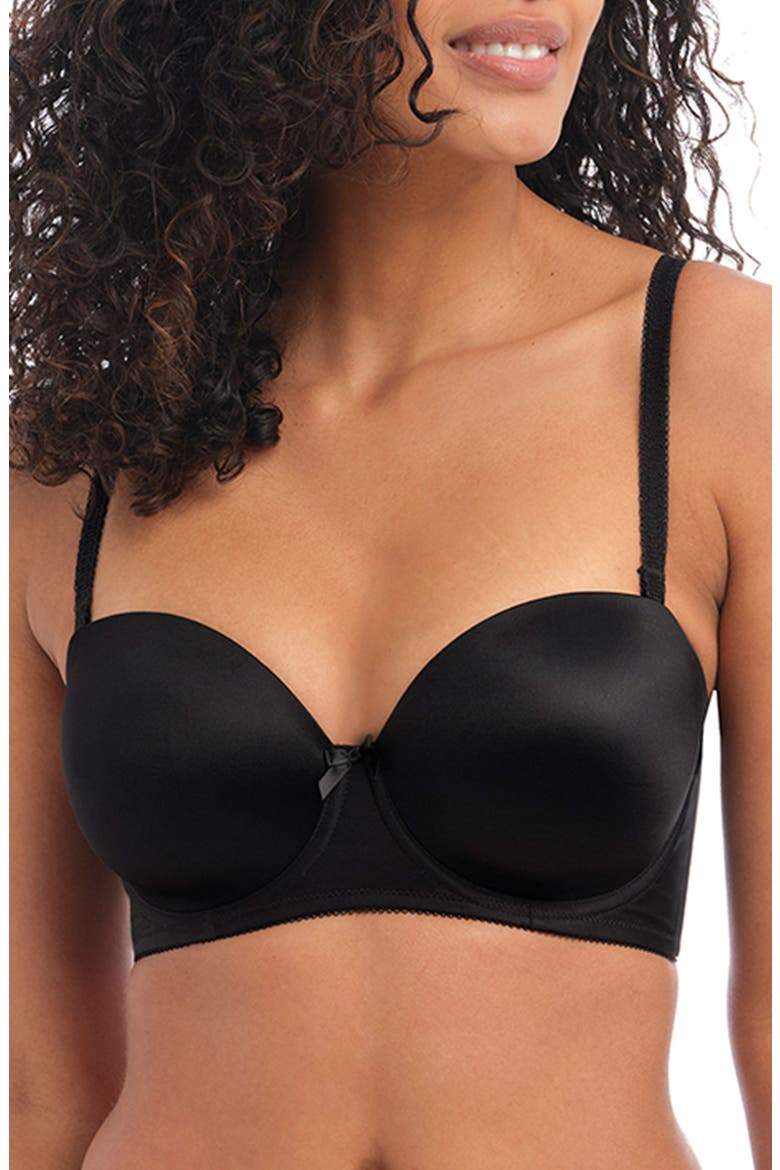 'Deco' Convertible Strapless Underwire Bra, Main, color, BLACK