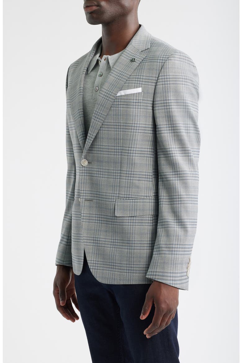 Hutson Slim Fit Plaid Sport Coat, Alternate, color, SILVER