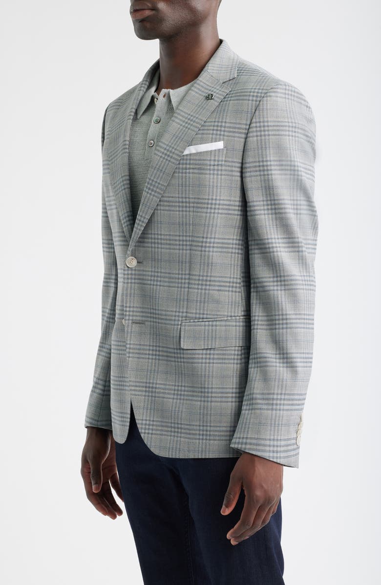 BOSS Hutson Slim Fit Plaid Sport Coat, Alternate, color, Silver