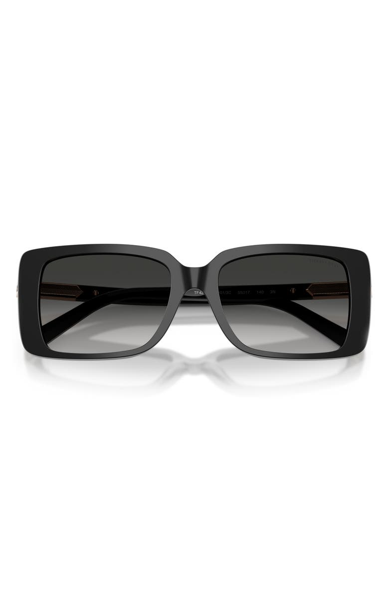 Tiffany & Co. 55mm Gradient Rectangular Sunglasses, Alternate, color, Black / Gray Gradient