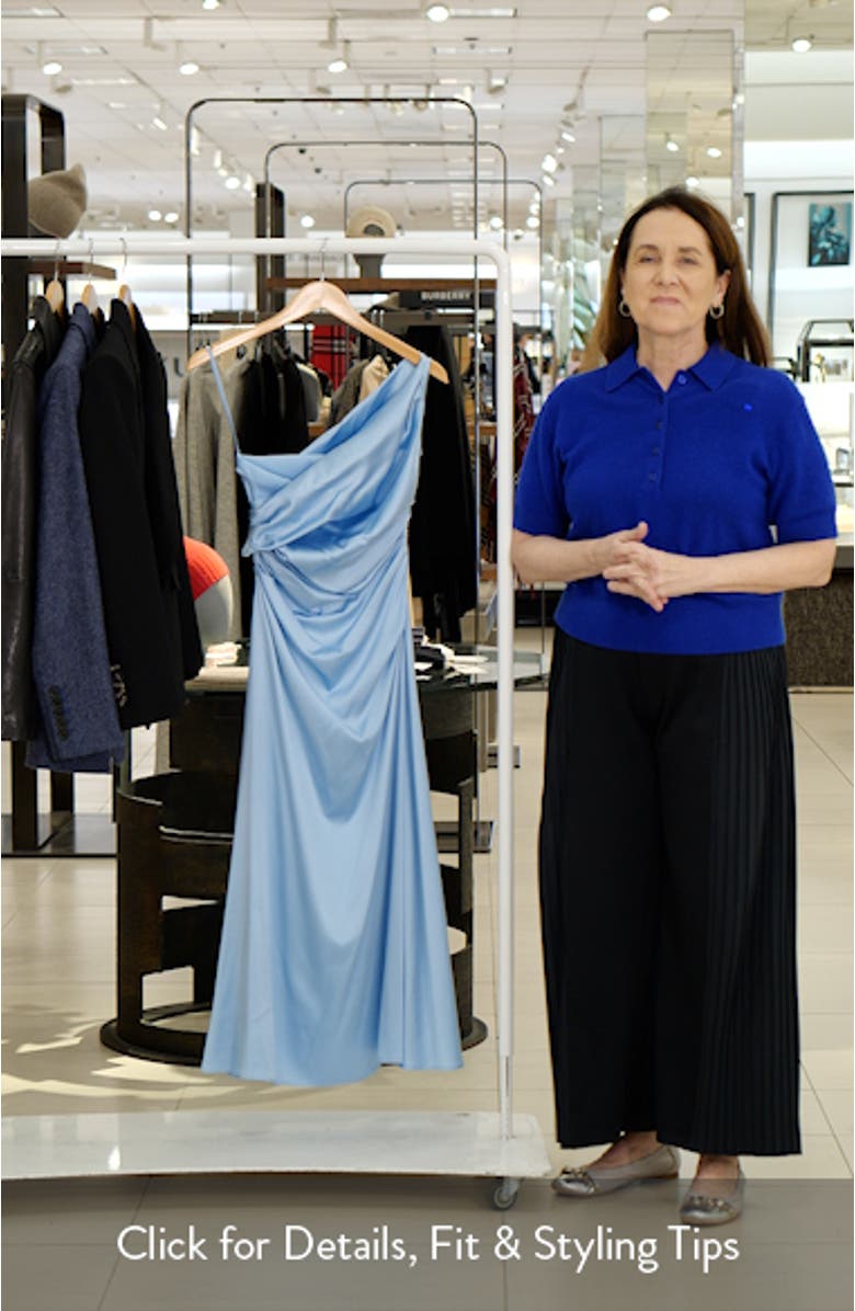 Phare One-Shoulder Stretch Silk Midi Dress, sales video thumbnail