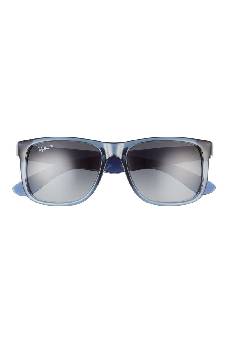 54mm Polarized Square Sunglasses, Main, color, TRANSPARENT BLUE