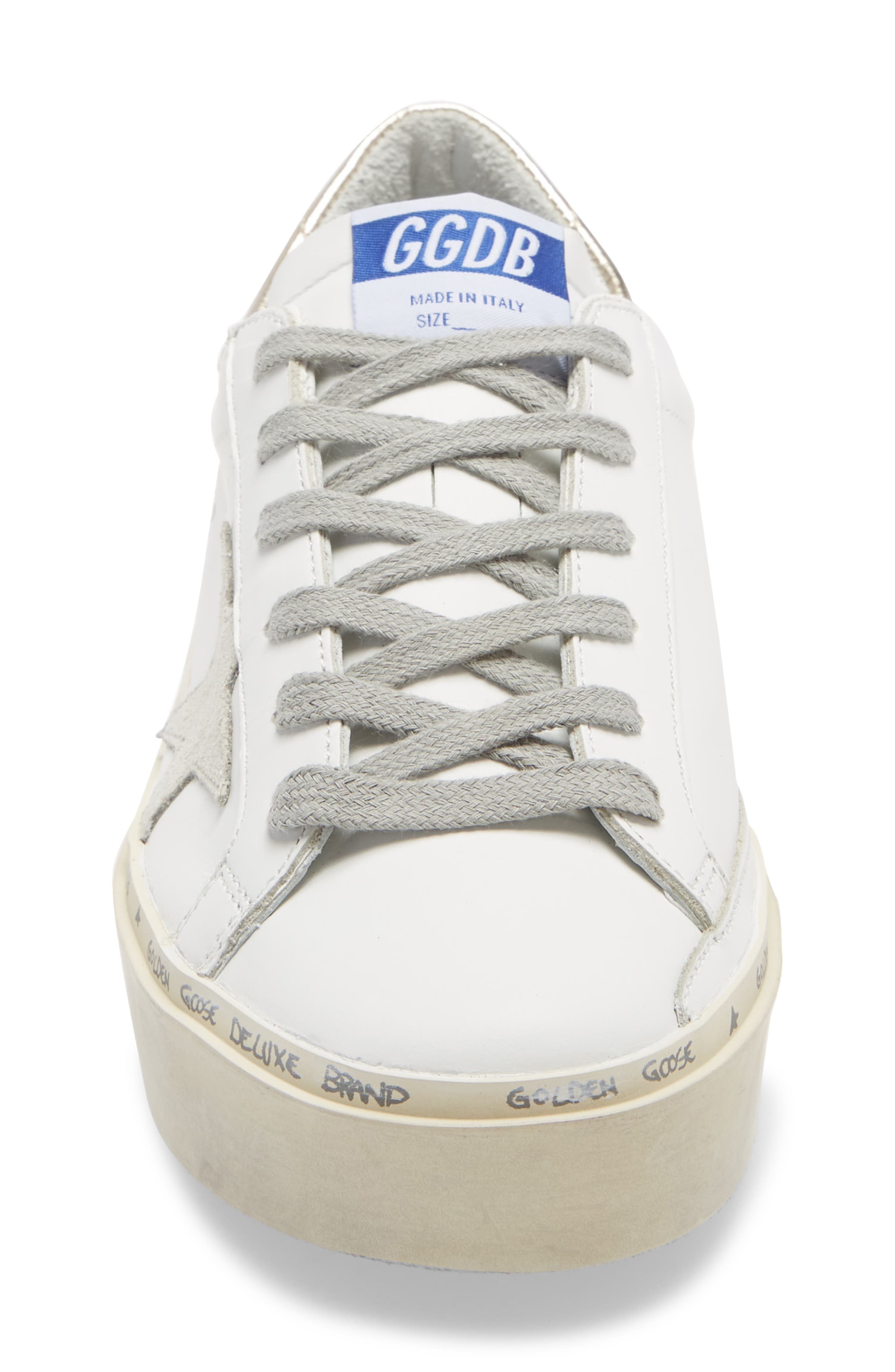 Hi Star Platform Sneaker (Nordstrom Exclusive), Alternate, color, WHITE LEATHER/ GOLD LAMINATED