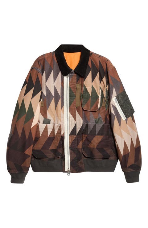 x A.P.C. Quilt Print Cotton Bomber Jacket