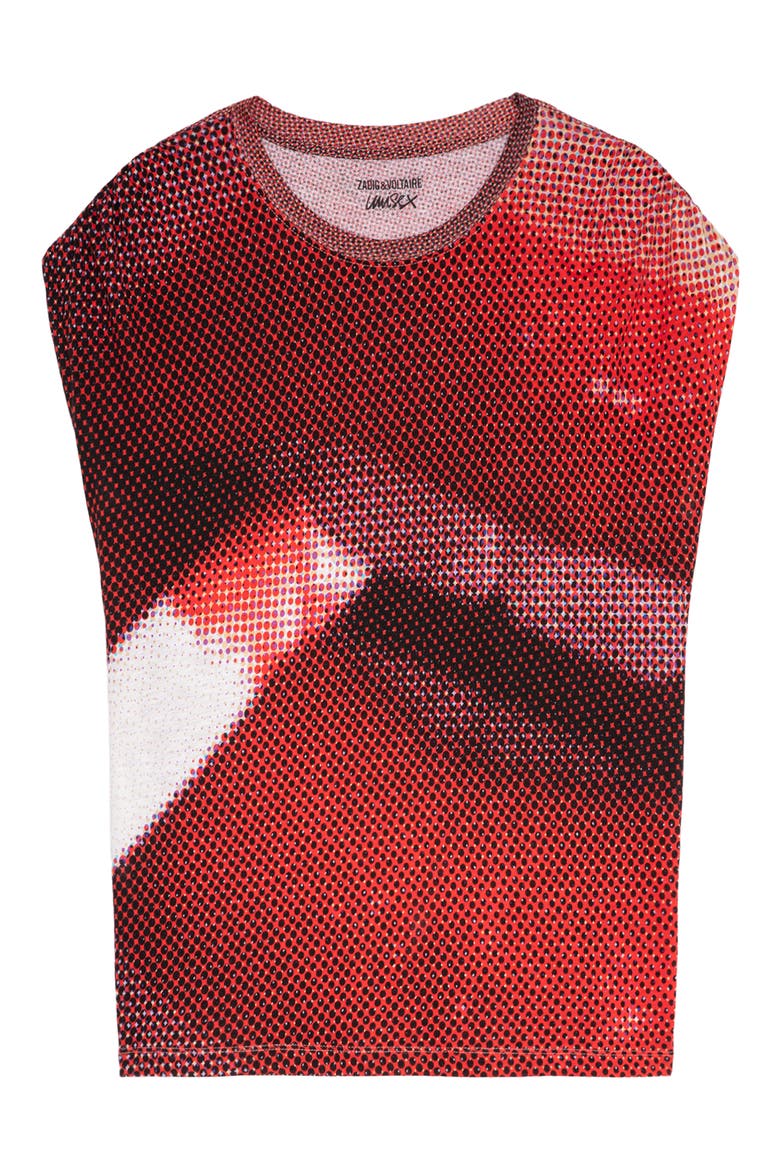 Adele Bouche Graphic Muscle T-Shirt, Alternate, color, RED MULTICOLOR
