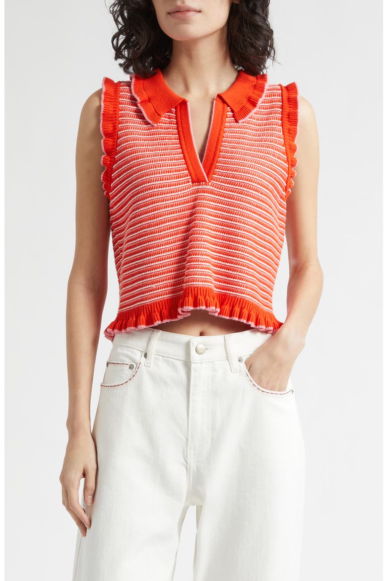 Clem Stripe Sweater Tank, Main, color, RED TANGERINE MULTI