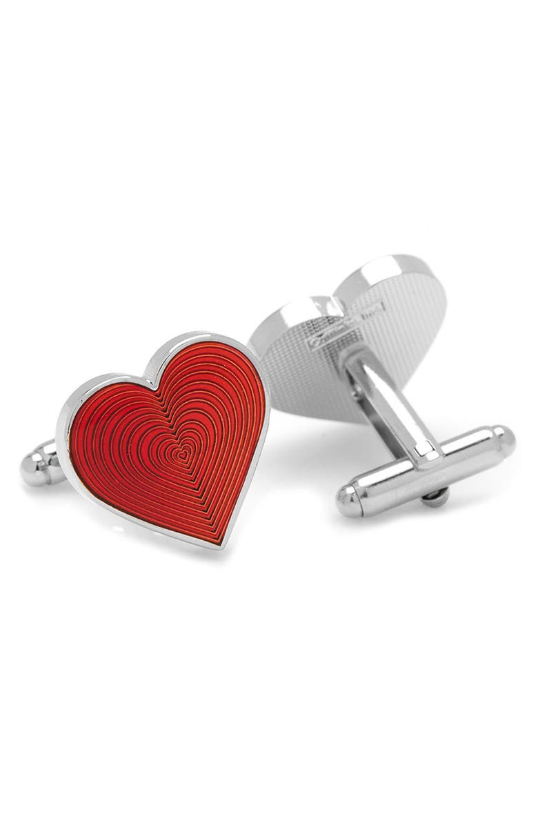 Cufflinks, Inc. Heart Cuff Links, Alternate, color, Red