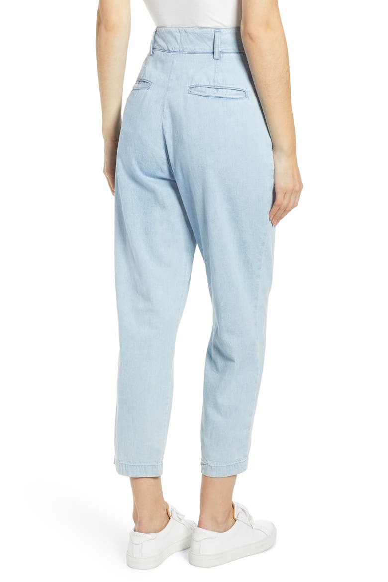 Yasmeen Pleated Crop Trousers, Alternate, color, DIVINE BLUE