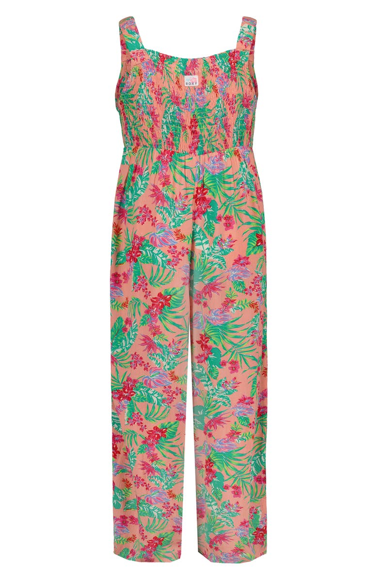 Roxy Kids' Coastal Breeze Jumpsuit, Alternate, color, Peach Pink