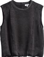 DKNY Chain Sleeveless Crinkle Satin Top