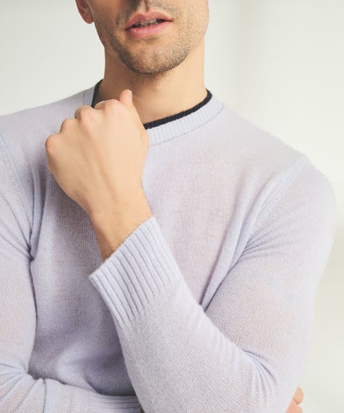 Naadam Lightweight Cashmere Contrast Trim Crewneck Sweater