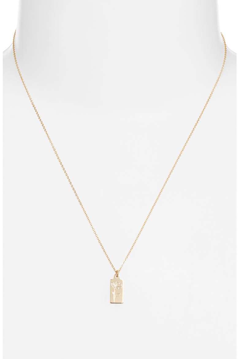 Tawney Birth Flower Pendant Necklace, Alternate, color, GOLD / SEPTEMBER