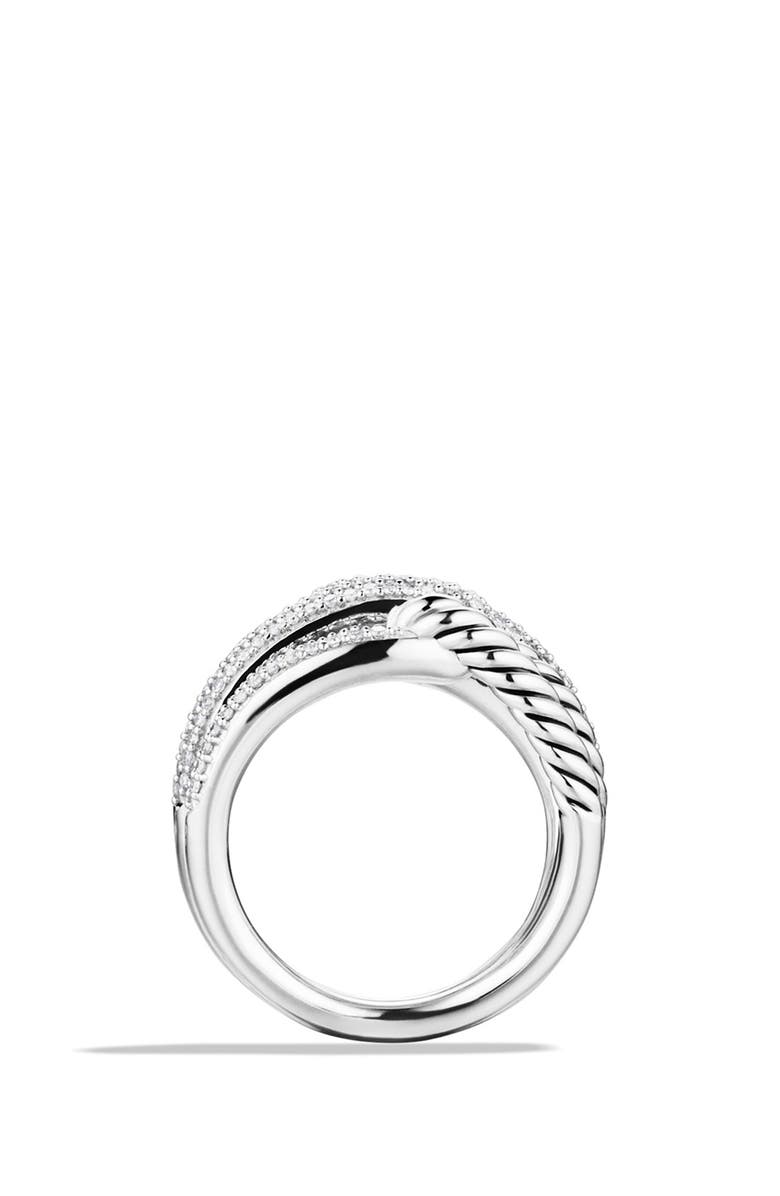 David Yurman 'Labyrinth' Double-Loop Ring with Diamonds, Alternate, color,