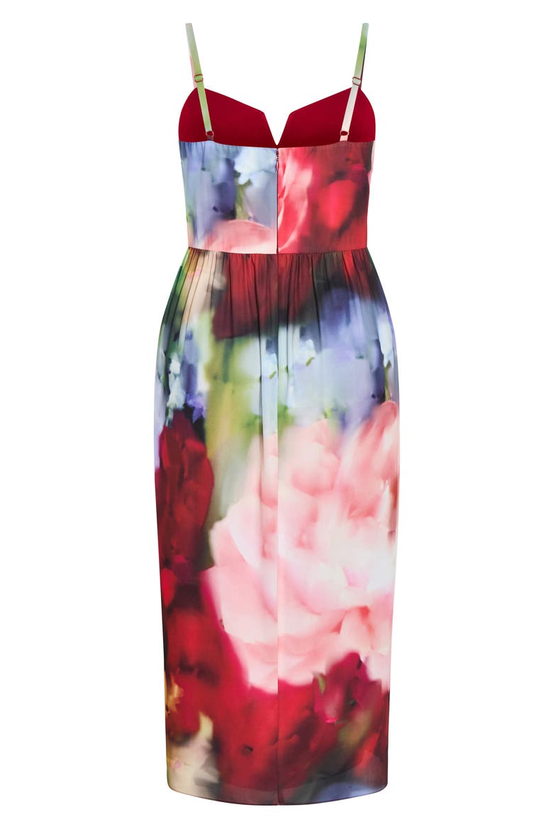 Sassy Pleat Front Midi Dress, Alternate, color, TEMPTATION FL
