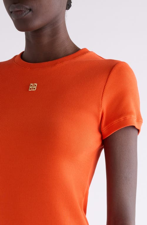 Givenchy Dress In Cotton With 4g Liquid Detail In Orange