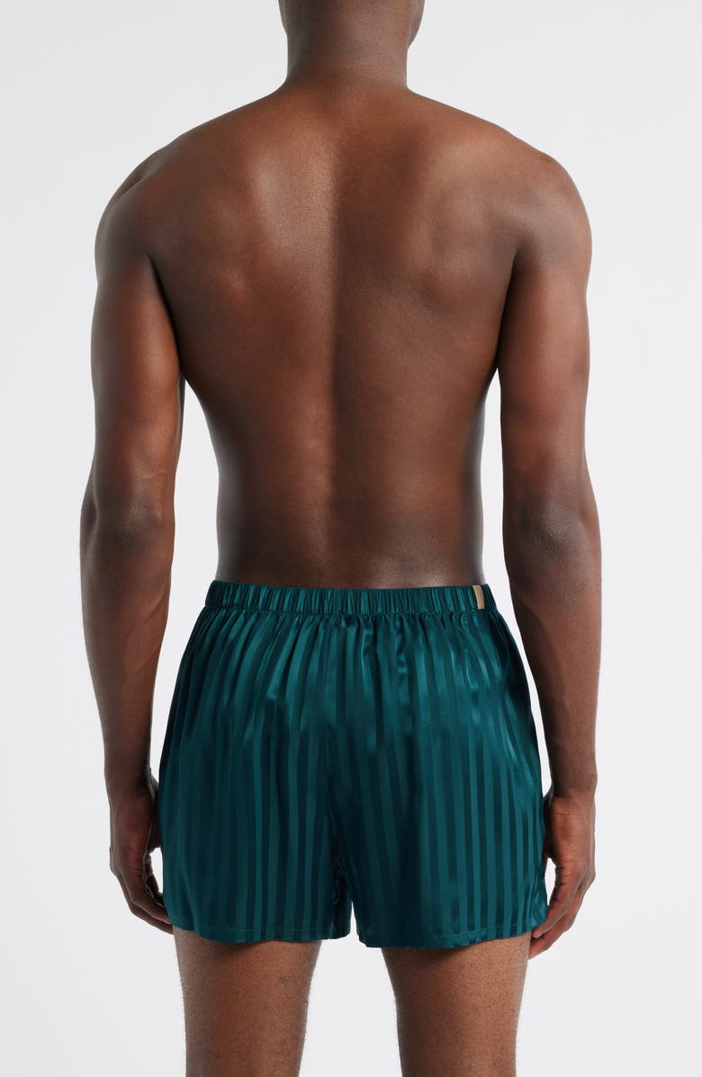 Lunya Stripe Jacquard Washable Silk Boxer Shorts, Alternate, color, Dusky Cypress Jacquard