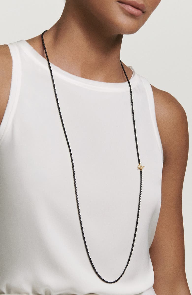 David Yurman DY Bel Aire Color Box Chain Necklace in Acrylic with 14K Yellow Gold Accents, 2.7mm, Alternate, color, 