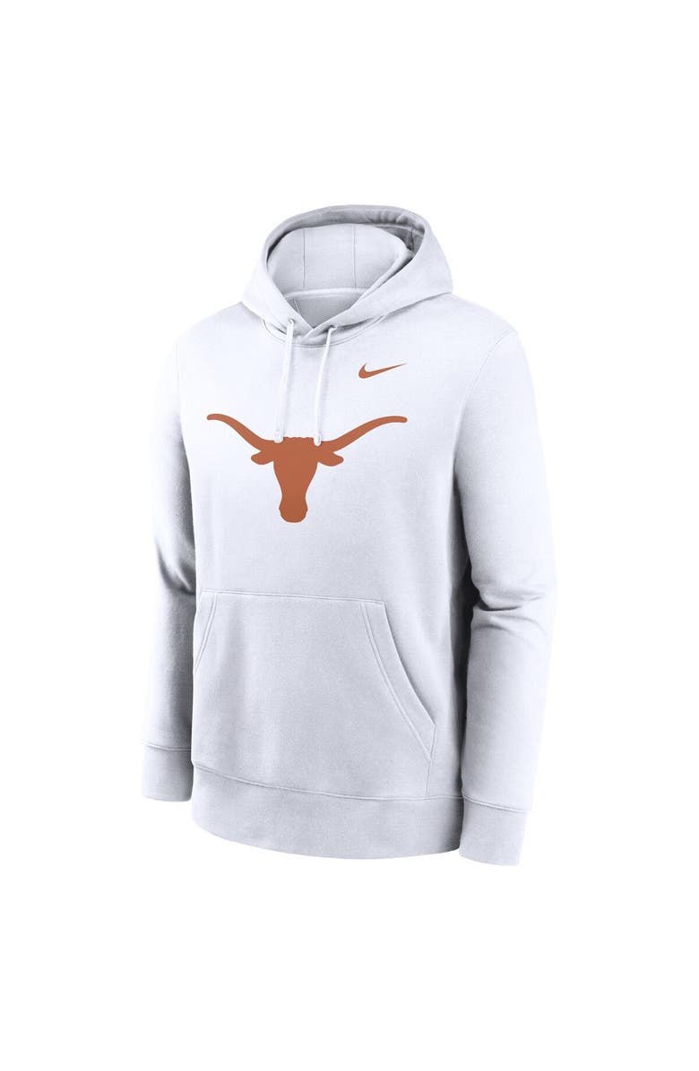 Nike Men's Nike White Texas Longhorns Primetime Evergreen Club Fleece Pullover Hoodie, Alternate, color,
