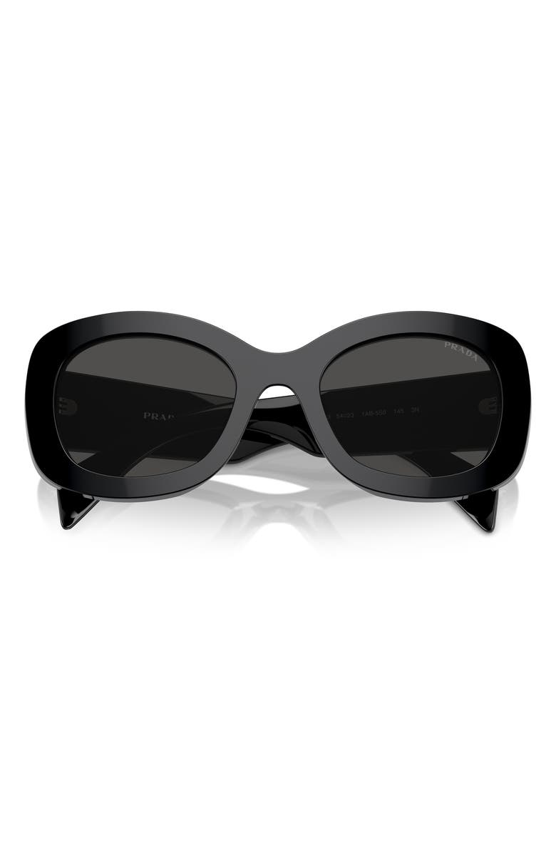 Prada 54mm Oval Polarized Sunglasses, Alternate, color, Black
