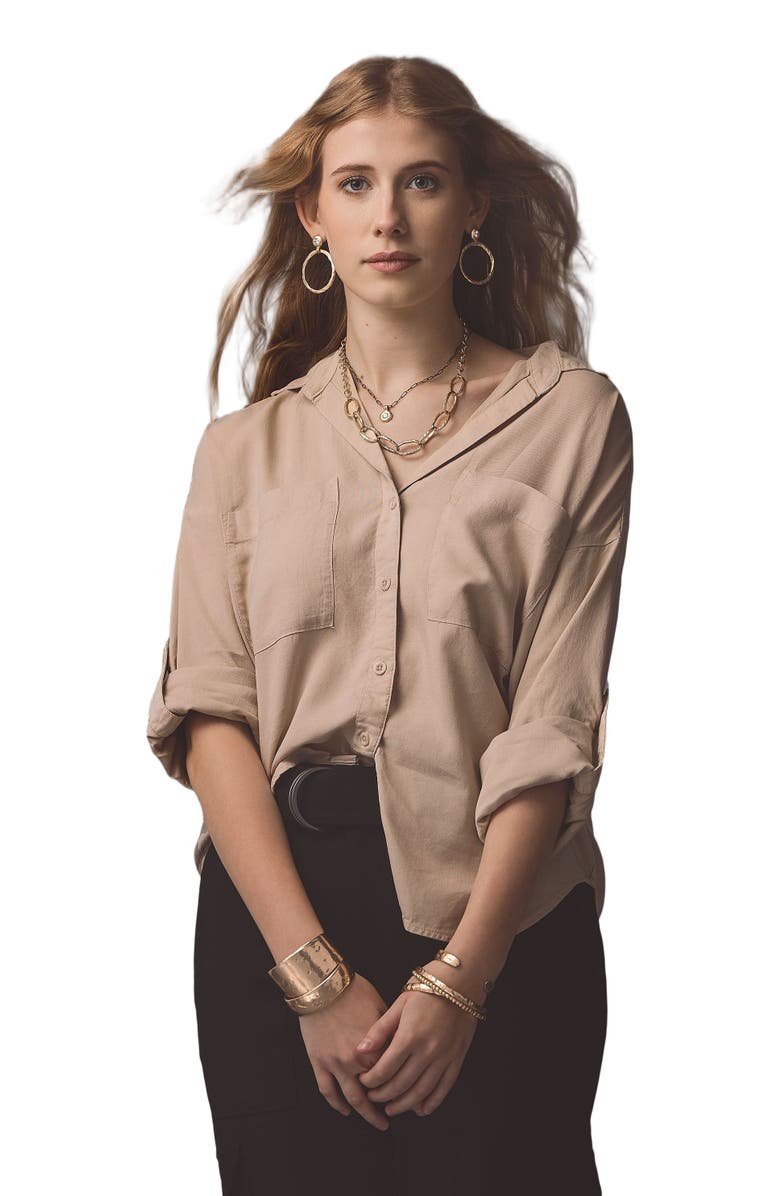 Collection 1304 Aura Mixed Metal Necklace, Alternate, color, Silver